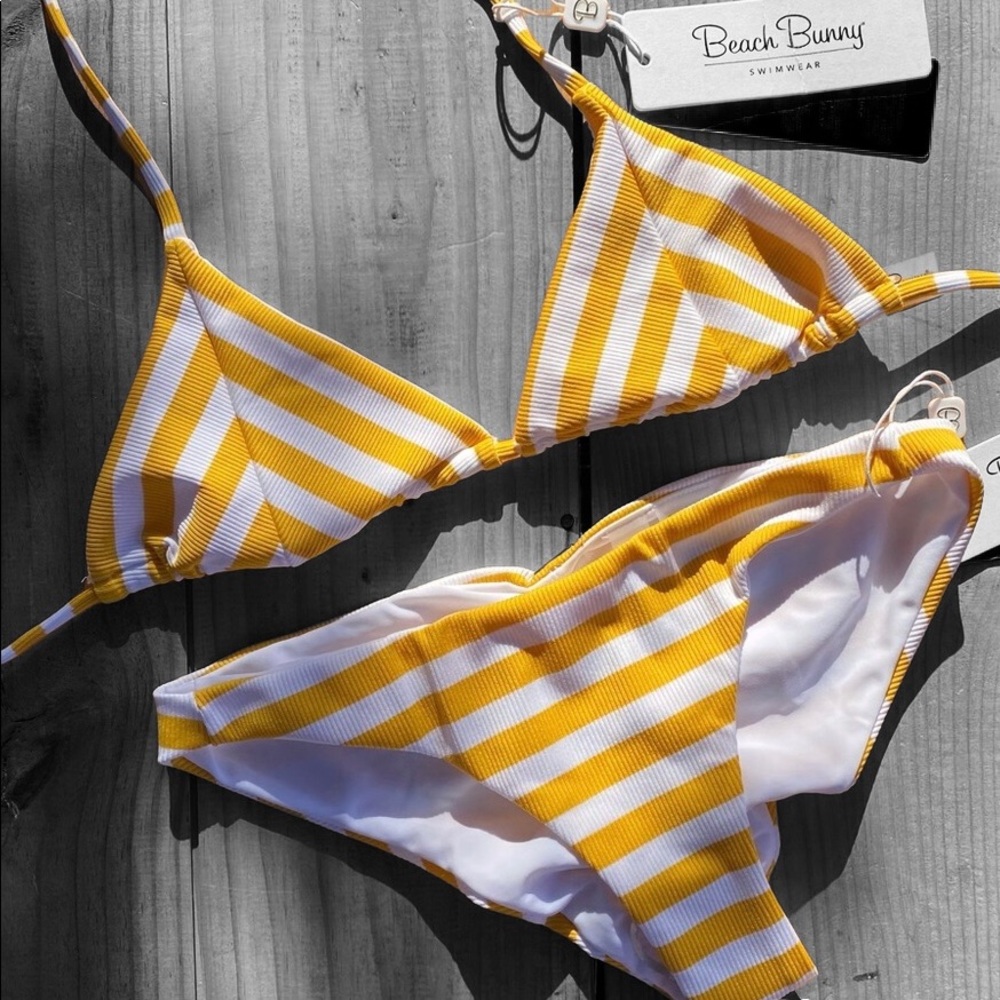 Beach Bunny 💛 Honey White Stripe Emerson Bikini
